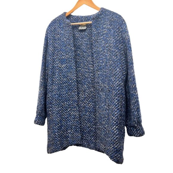 Tapestries Ireland Helena Ruuth Blue Pockets Wool Blend Cardigan Jacket Large - Picture 4 of 12